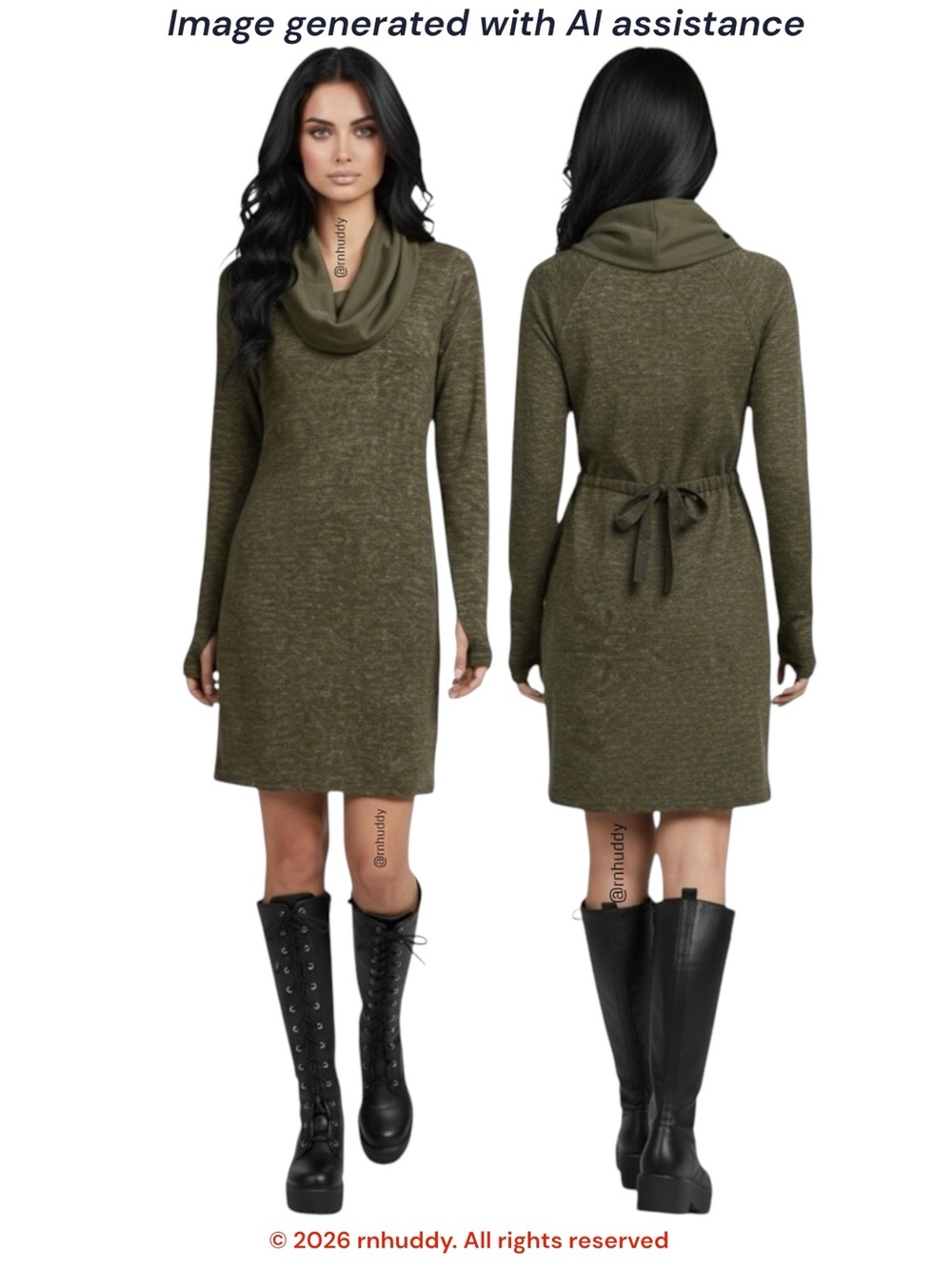 Cabi L olive cowl neck solace dress